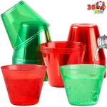 Joyin 36 Clear Disposable Plastic Cups, 9 Oz Christmas Pcs, Red, Green New. Price: $21.99.