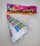 Vintage Unique Happy Birthday Paper Party Hats Cone Lot Of 8 New 90S. Price: $12.99.