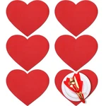 6 Pcs Red Heart Shaped Faux Leather Placemats Waterproof Washable Table New. Price: $25.93.