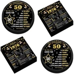 Chunnin 50PCS 50TH Birthday Plates And Napkins Back 1976 Party Decorations... New. Price: $20.87.