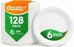 6 Inch 128 Pack Compostable Disposable Paper Plates, Small Dessert Heavy New. Price: $16.19.