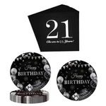 Black And Silver Birthday Party Tableware Plates NAPKINS,21ST Birthd... New. Price: $15.28.