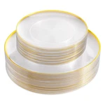 Liyh 60 Pcs Clear And Gold Plastic Plates Heavy Duty Disposable ... New. Price: $45.41.
