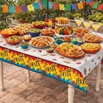 Southwest Fiesta Print Plastic Table Cover Sombreros Chilis Maracas 54"X72" #076 New. Price: $13.99.