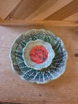 Live Edge Serving Plate, Pottery Used. Price: $9.00.