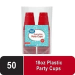 Great Value Red Disposable Plastic Party Cups, 18 Oz, 50 Count New. Price: $7.59.