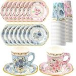 Worldbazaar Paper Tea Cups For Party Set Of 24 Floral Disposable 9OZ... New. Price: $20.18.
