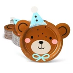 Zhehao 50 Pcs Bear Paper Plates First Birthday Decorations Disposable Brown New. Price: $29.25.