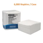 Disposable Lunch Paper Napkins White Tssue Ply, 13 X 11.8 - 1/4 Fold, 6000/CS New. Price: $57.98.