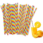 100 Pcs Orange STRAWS7.76 Inch Disposable Drinking Striped Paper New. Price: $12.41.
