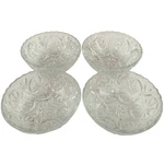 Lot Of 4 Anchor Hocking Medallion Clear Crystal Bowls Salad Dessert Fruit Used. Price: $13.20.