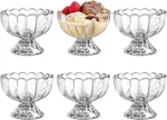 Kmwares 6PCS Set 5OZ Small Cute Footed Tulip Glass Dessert Bowls/cups - Clear New. Price: $32.19.
