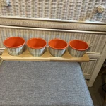 Hearth & Hand Summer Plaid 4 Melamine Mini Bowl Bamboo Wood Tray Serving Set Used. Price: $14.99.