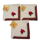 Nwt Of 6 Christmas Cloth Poinsettia Napkins With Plaid Edge American Crafts New. Price: $12.76.