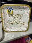 Amscan Confetti Fun 9" Happy Birthday Square Dinner Plates 18CT. Tableware New!. Price: $5.45.