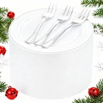 Wellife 240PCS Silver Plastic Dessert Plates - Includes 120PCS Forks New. Price: $66.90.