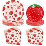 Strawberry Birthday Decorations, 150 Pcs Disposable Fruit Paper Plates And Na... New. Price: $37.46.
