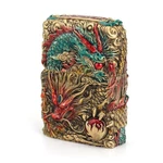 Zippo Lighter Asia Full Cover Custom/ 3D Double Dragon Bite Cintamani Wooden Box New. Price: $148.00.