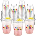 50 Pcs Happy Birthday Cups 12 Oz Plastic Glasses Clear Disposable Cu... New. Price: $30.92.