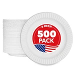 Stock Your Home 6-INCH Paper Plates Uncoated, 500 Count, White New. Price: $35.47.