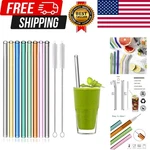 Pcs Reusable Glass Straws, 8"X8MM Eco-friendly Drinking For Smoothies, New. Price: $10.29.