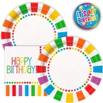Rainbow Birthday Party Plates And Napkins Set 32 Piece Colorful Polka Dot T... New. Price: $14.42.