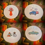 9 Inch Luncheon Fiesta Ware Plates - Many Colors & Prints New. Price: $50.00.