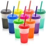Fiekeicc Color Changing Cups 10PCS 12OZ Plastic Tumblers With Lids And Straws... New. Price: $34.21.