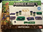 New Minecraft 40PC Party Kit For 8 Plates Napkins Trays Cups & Exclusive Code. Price: $26.50.