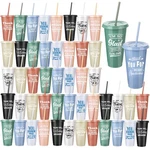 Plastic Tumbler Cups 48 Pieces 24 Oz Reusable Lids Straws Kochorie Thank Gift New. Price: $89.99.