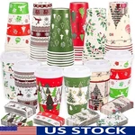 48 Disposable Christmas Coffee Cups W/ Lids & Sleeves Holiday Party Fun New. Price: $19.59.