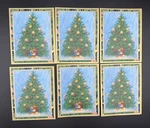 Set Of 6 New Caspari Christmas Tree With Candles Cr Che Petite Cards Lot. Price: $11.99.
