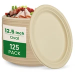 Biocean 12.5 Inch Compostable Oval Plates 125-VALUE Pack Sustainable And ... New. Price: $58.24.