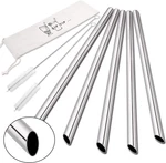 Reusable Smoothie Stainless Steel Straws, 0.5'' Extra Wide Metal New. Price: $18.99.