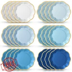 Tiangrid 72CT 9 Inch Blue Scalloped Paper Plates Dinner Dessert New. Price: $34.99.