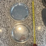 Silver Merry Christmas Plates Set Of 2 Holiday Decor Made China Used. Price: $25.00.