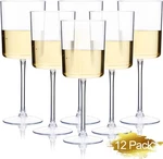Clear Plastic Wine Glasses 12 Pack 10OZ Disposable Party Cups W/ Stems New Open. Price: $33.99.