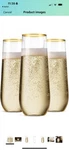 36 Pack Stemless Plastic Champagne Flutes Disposable 9 Oz Gold Rim Clear Plas... Open. Price: $9.99.