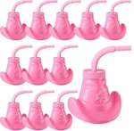 Gerrii 20PCS 10 Oz Plastic Pink Cowgirl Hat Cups With Straws And Lids Birthday Open. Price: $20.36.