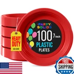 Red Plastic Plates 7 Inch - Heavy Duty Disposable Party Supplies 100 Pack New. Price: $30.60.