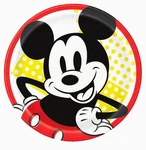 Rare New Unique Disney Mickey Mouse Forever 9" Round Dinner Paper Plates 8 Pcs. Price: $10.99.
