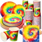 240-PIECE Tie Dye Party Supplies 60 Plates, Cups & Napkins Set Colorful T... New. Price: $40.65.
