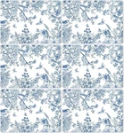 Blue Floral Placemats Set Of 6 Flower Bird Plastic Table 17X13INCH, New. Price: $17.72.