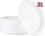 Platos Desechables Plastico Paquete 100 Blancos Para Bodas New. Price: $53.19.