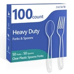 100 Count Plastic Silverware Heavy Duty -50 Forks, Spoons, Bpa-free, Heat ... New. Price: $15.67.