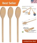 Elegant 3-PIECE 12-INCH Beechwood Wooden Spoons Perfect For Baking & Cooking New. Price: $18.04.
