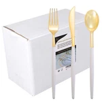 144PCS Gold Plastic Silverware, Set,disposable Utensils... New. Price: $48.36.