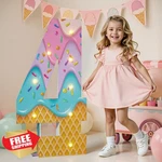 Ice Cream 3FT Foam Number 4 Light Up Cardboard Birthday Decoration New. Price: $44.99.