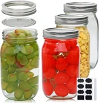 Wide Mouth Mason Jars Set 32OZ Clear Glass 4-PACK Storage Overnight Oats New. Price: $21.83.