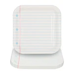 School Lined Paper Party Square Disposable Dinner Plates 9 1/4", 8 Count New. Price: $11.64.